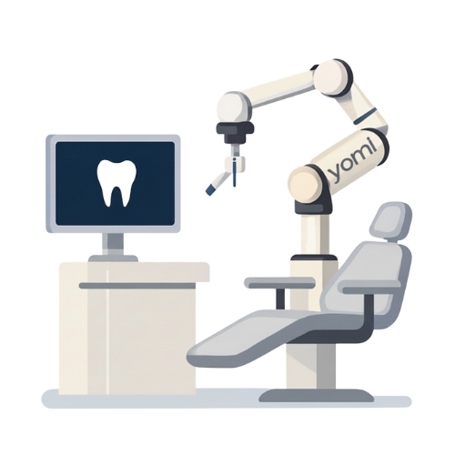 Illustration of the Yomi robotic dental surgery system used for guided implant placement at Dental Implants Boulder